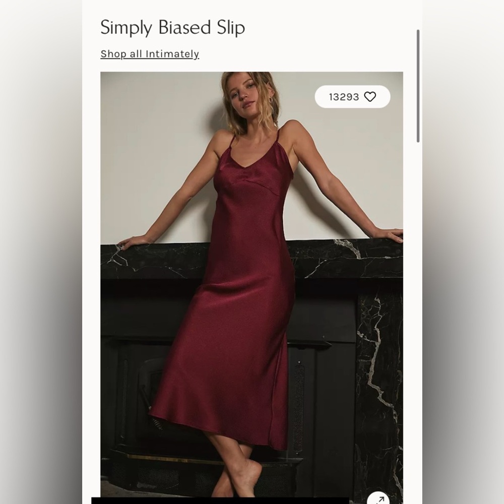 Free People Simply Biased Midi Slip Dress in Red